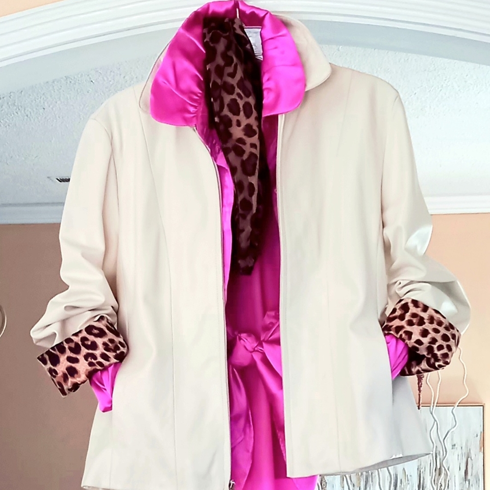 leather& Leopard Jacketđ - Picture 2 of 7